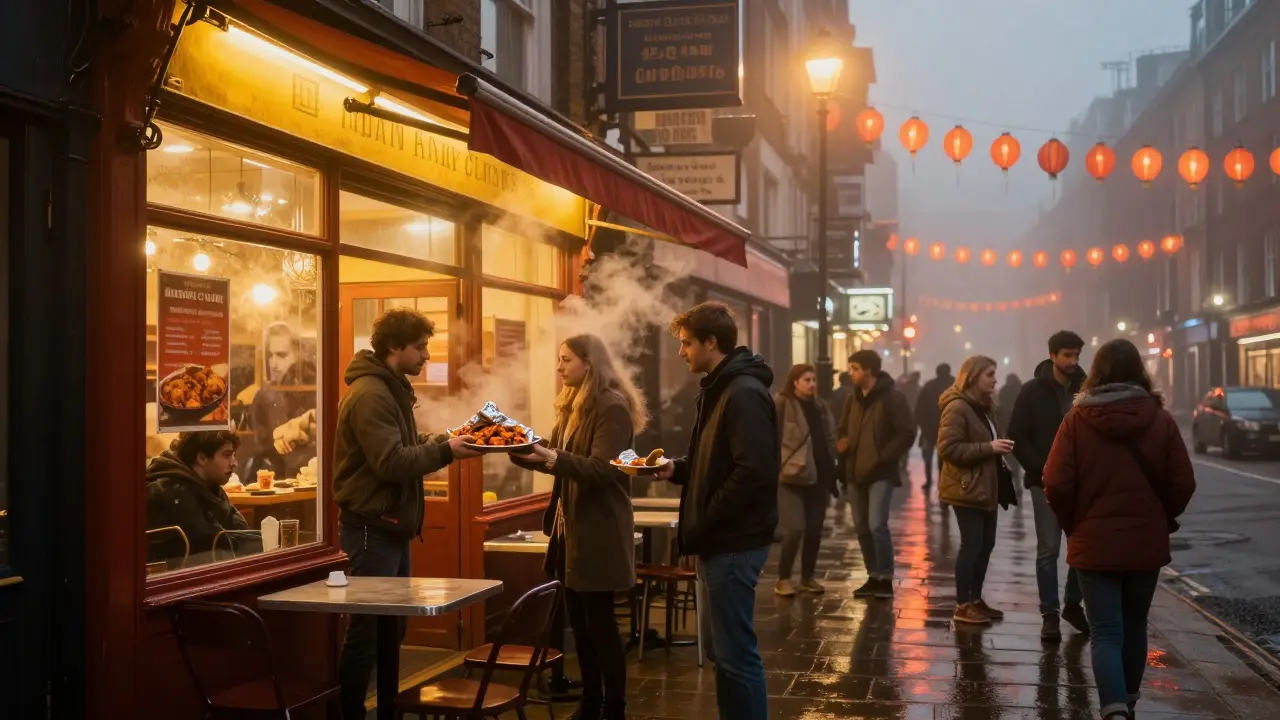 Late-night curry house in Leicester Square serving food