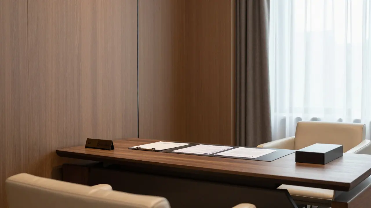 Professional office consultation room with elegant furnishings