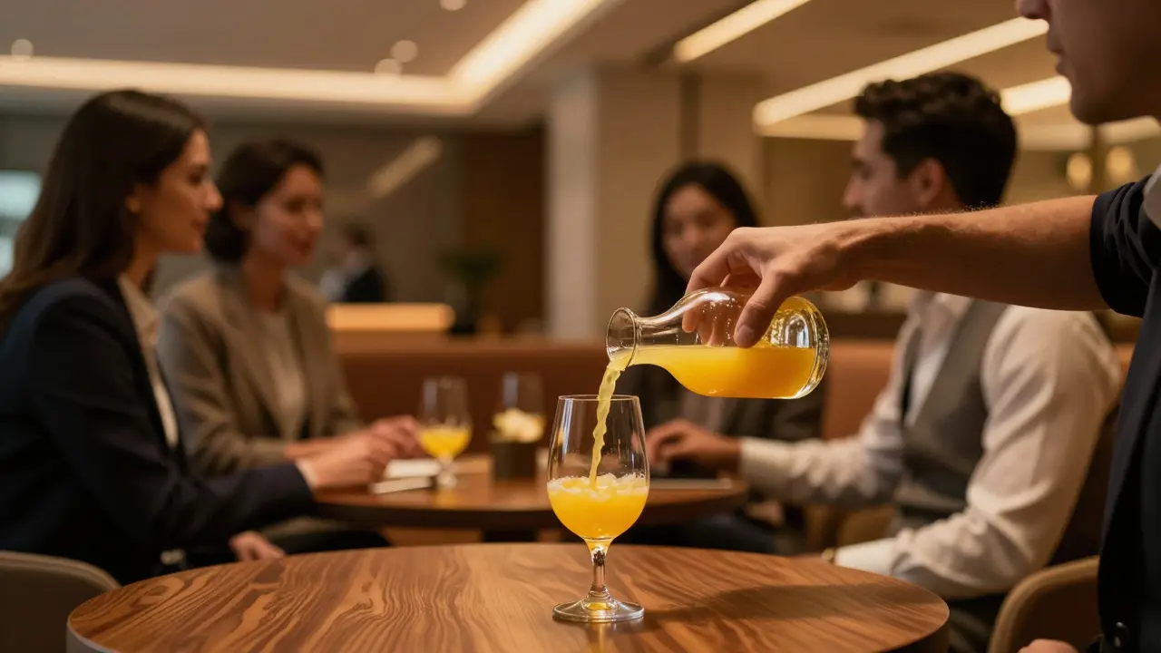 Sophisticated lounge with patrons drinking craft cocktails